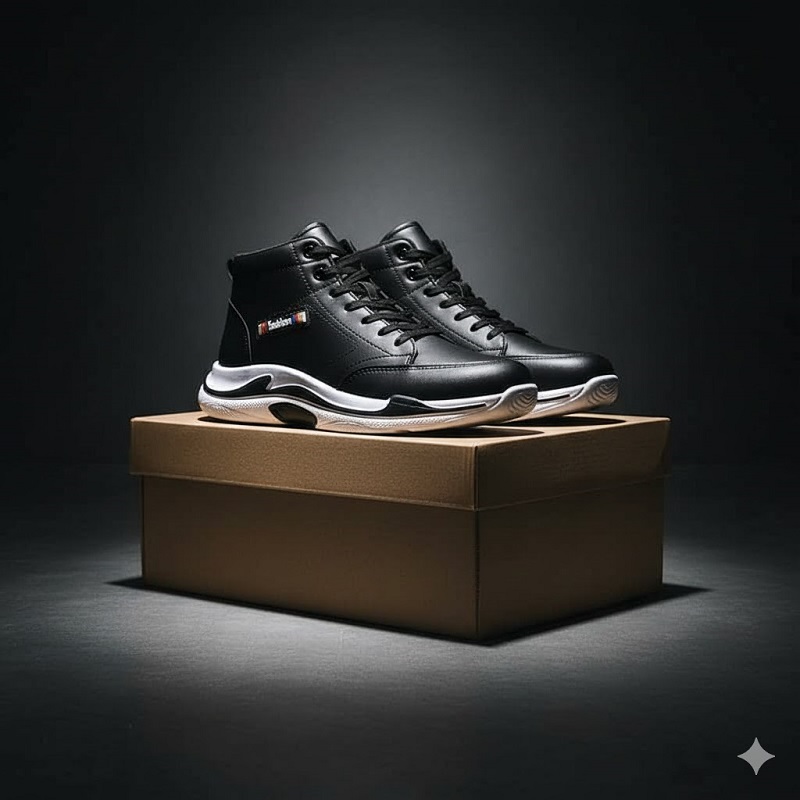 کفش ساقدار مردانه مشکی مدل EMTO