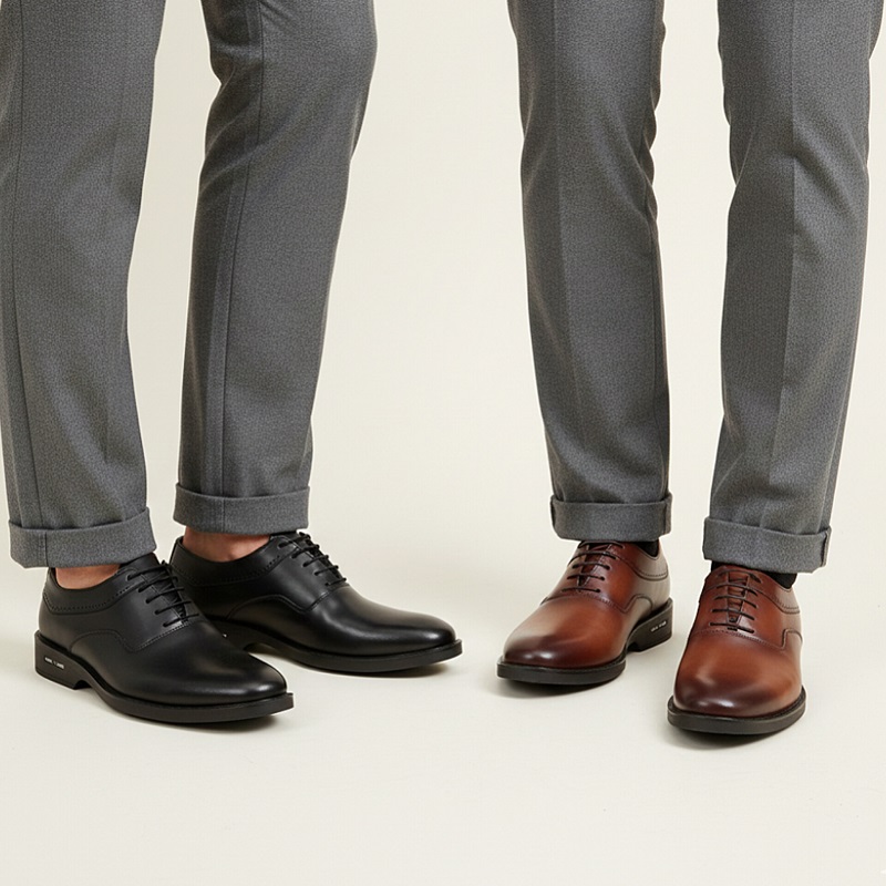 کفش رسمی بندی مردانه مدل sahand-مشکی